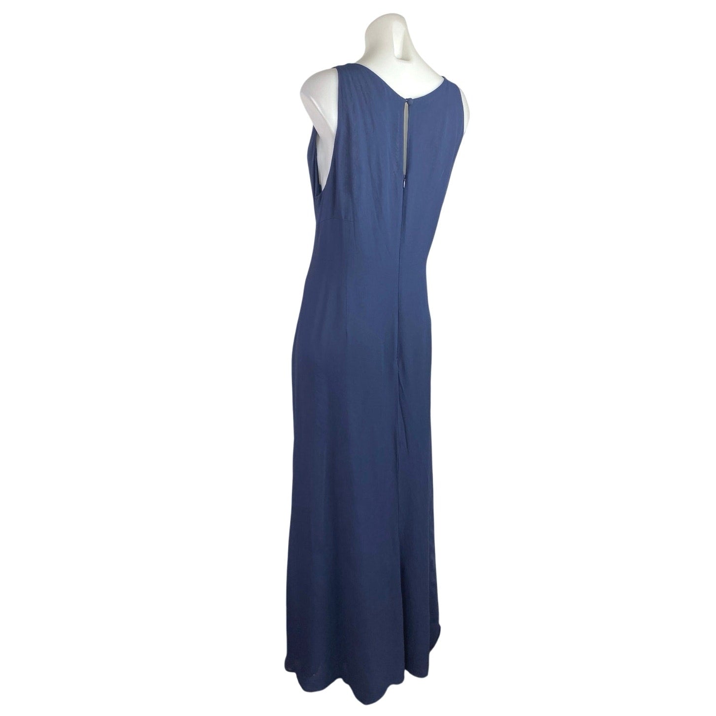 Reformation Women's Blue Sleeveless Ruched Cowl Neck Slit Maxi Bodycon –  Brie