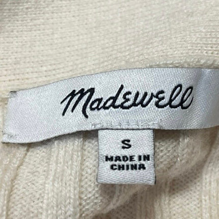 Madewell Cream Long Sleeve Ribbed Knit Button Down Cardigan Sweater Top Size S