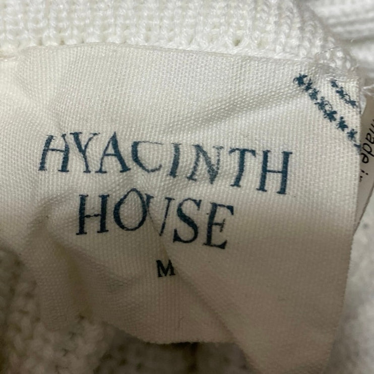 Hyacinth House White Black Striped Turtleneck Knit Long Sleeve Sweater Top Sz M