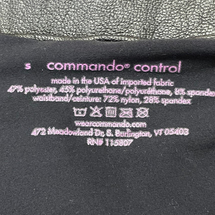 Commando Perfect Control Womens Black Faux Leather High Rise Leggings Pants Sz S