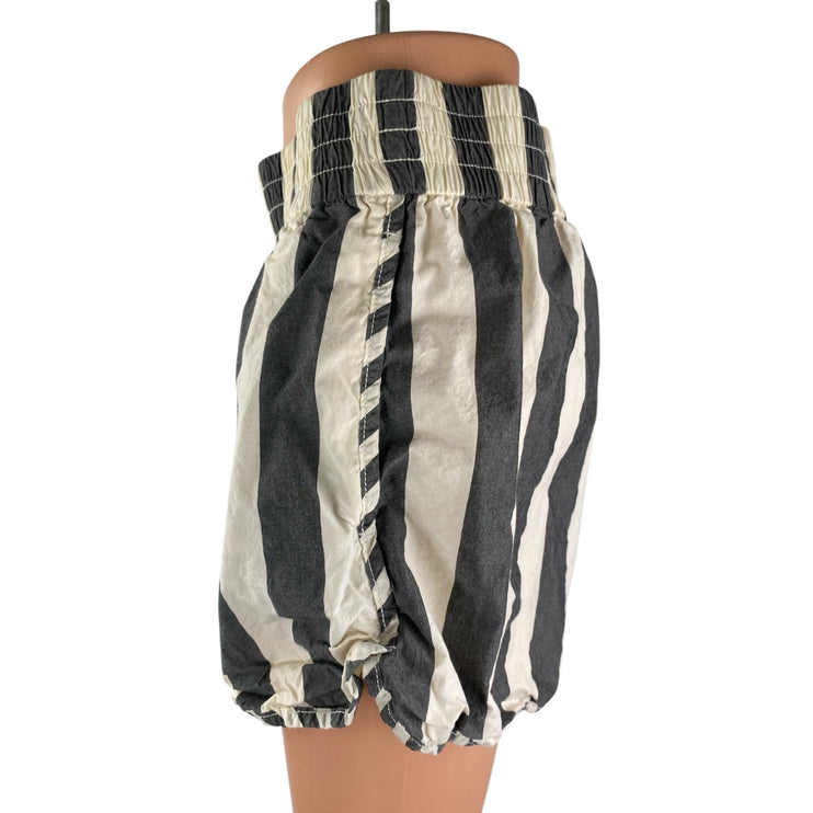 Everlane Striped Elastic High Waist Wide Leg Lounge Bloomer Mini Boxer Shorts M