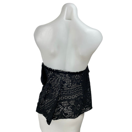 Free People Beach Black Eyelet Off The Shoulder Cover Up Crop Blouse Top Size S