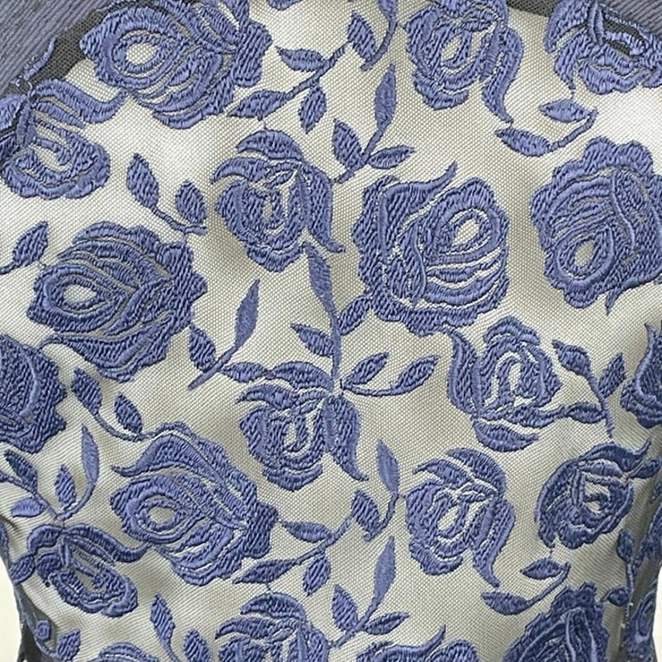 Sandro Ezti Navy Blue Lace Back Embroidered A Line Fit & Flare Mini Dress Size 1