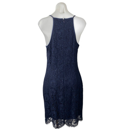 LAUREN Ralph Lauren Blue Lace Floral Sleeveless Cami Camisole Mini Dress Size 10