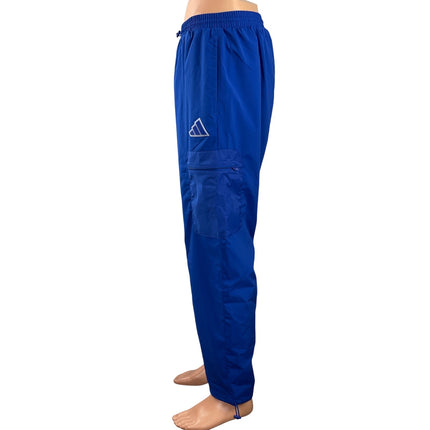 Adidas Men's Blue Mid Rise Embroidered Logo Cargo Athletic Track Pants Size M