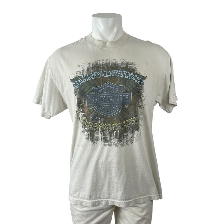 Harley Davidson Men's Gray Bahamas Graphic Print Short Sleeve T Shirt Tee Top