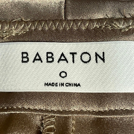 Aritzia Babaton Outgoing Satin Silk Taupe Beige Cargo Trousers Pants Size 0