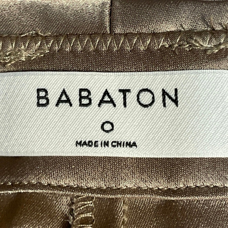 Aritzia Babaton Outgoing Satin Silk Taupe Beige Cargo Trousers Pants Size 0