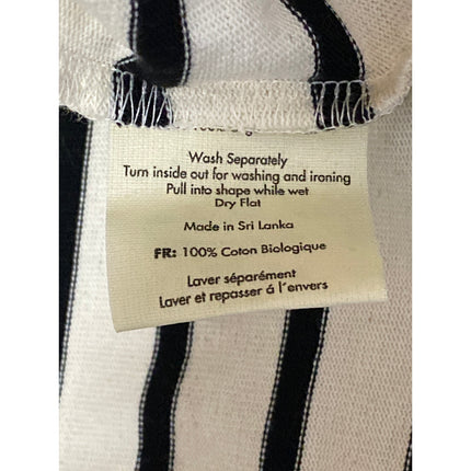NEW Joanie Women's Black White Striped French Fries Patch Long Sleeve T Shirt S