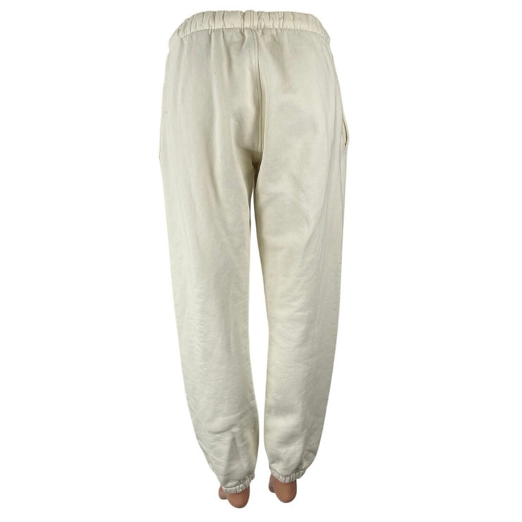 Madhappy Women's White High Rise Fleece Pocket Tapered Jogger Sweat Pants Size S