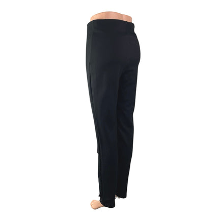 MNG Mango Women's Black High Waisted Split Zip Flare Trousers Dress Pants Size L