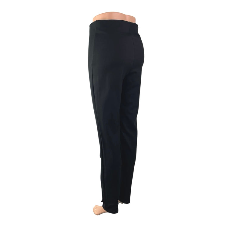 MNG Mango Women's Black High Waisted Split Zip Flare Trousers Dress Pants Size L