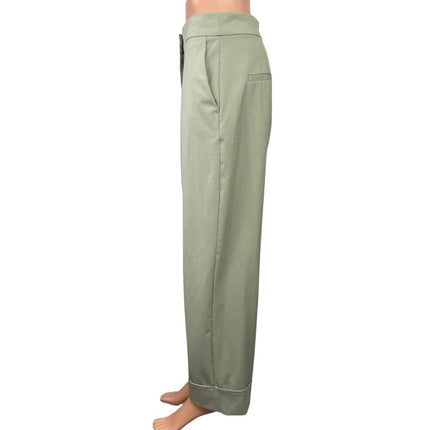 Zara Women's Green High Rise Barrel Cuffed Casual Baggy Trousers Pants Size M