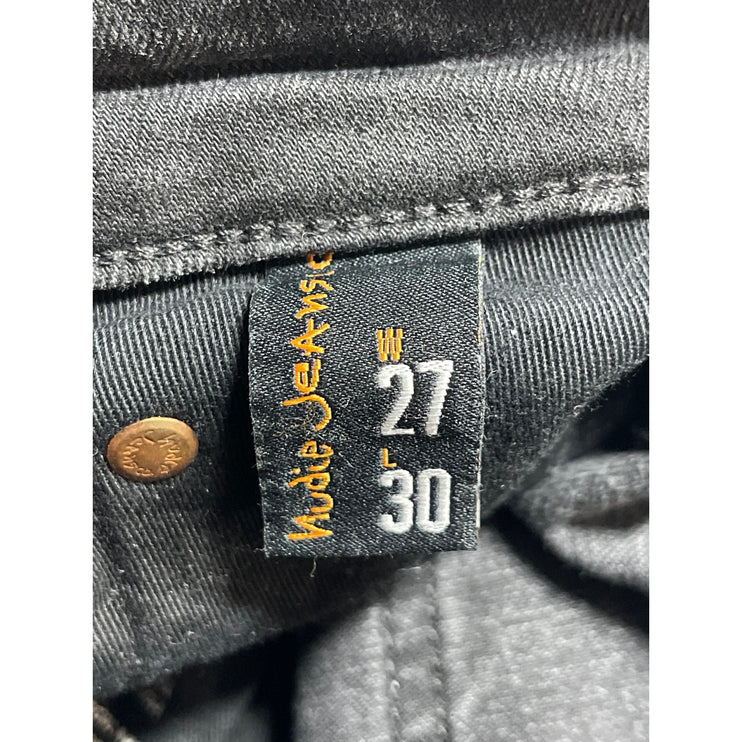 Nudie Women's Gray High Rise Girlfirend Straight Wide Leg Jeans Pants Size 27