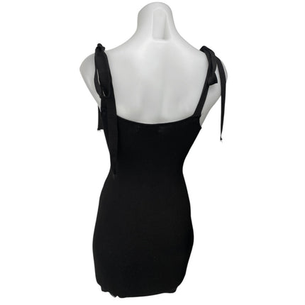 Urban Outfitters Black Sleeveless Tie Strap Cami Camisole Mini Bodycon Dress S