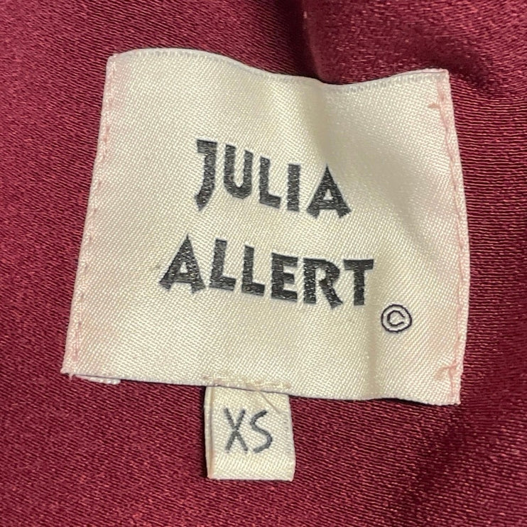Julia Allert Women Red High Waisted Tie Paperbag Wide Leg Trousers Pants SIze XS