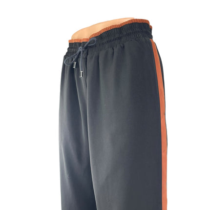 Oak + Fort Women's Black Elastic Waist High Rise Wide Leg Trouser Pants Size M