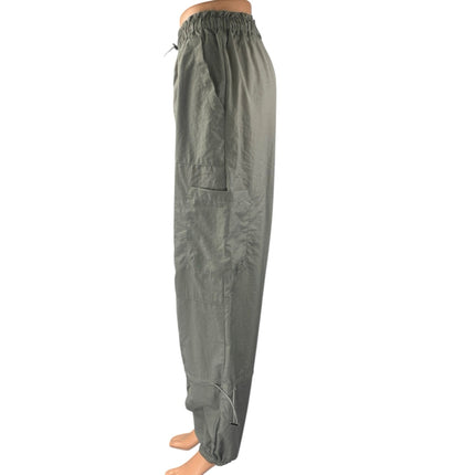 NEW White Fox Green Tapered Baggy Trousers Cargo Windbreaker Jogger Pants Sz XS