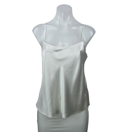 Club Monaco White Black Sleeveless Silk Satin Cami Camisole Two Tone Tank Top SP