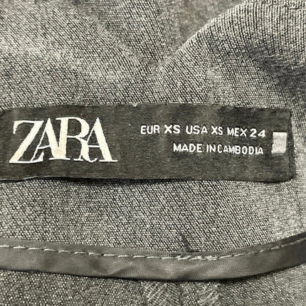 Zara Women's Gray High Waisted Straight  Skinny Ankle Trousers Dress Pants Sz XS