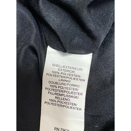 Lucky Brand Black High Neck Long Sleeve Button Zip Quilted Puffer Coat Jacket M