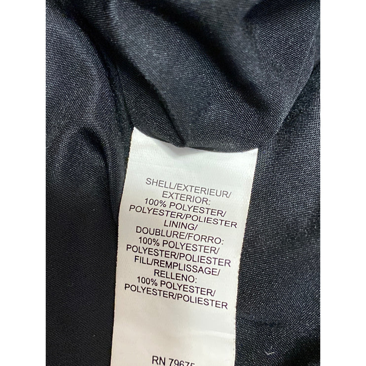 Lucky Brand Black High Neck Long Sleeve Button Zip Quilted Puffer Coat Jacket M