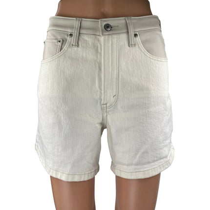 Abercrombie & Fitch The Dad Women's White High Waisted Denim Jean Shorts Size 28