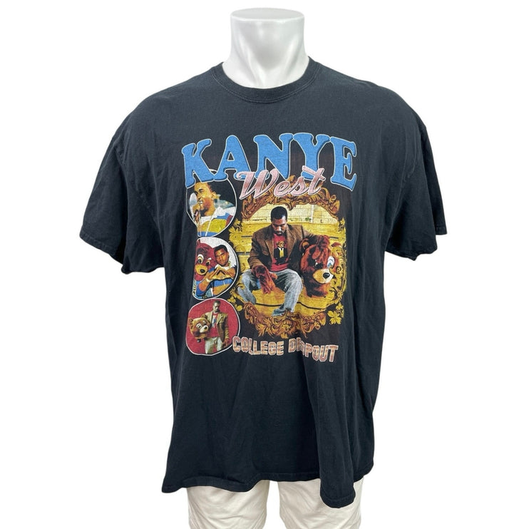Gildan Kanye West Collage Dropout Black Short Sleep Graphic Tee T-Shirt Top 2XL