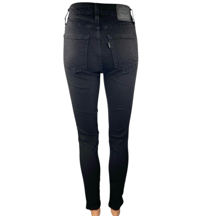 Levis 721 Women's Black High Rise Skinny Leg Slim Fit Denim Jeans Pants Size 26