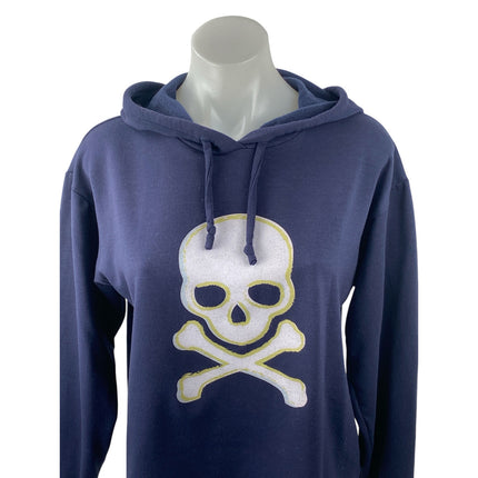 Soulcycle Women's Navy Blue Skull Skeleton Hoodie Hooded Sweatshirt Top Size S
