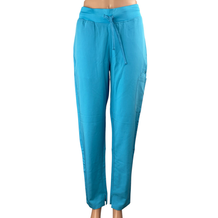 NEW Mandala Women's Pacific Blue Slim Straight Nurse Medical Scrub Pants Size S