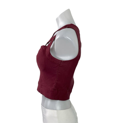 Charlotte Russe Women's Red Sleeveless Back Zip Cutout Tank Crop Top Size XS