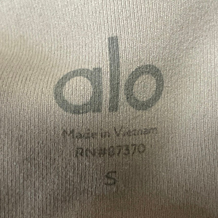Alo Yoga Women's Gray Ribbed Mesh Workout Moto Athletic Leggings Pants Size S