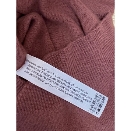 Zara 100% Wool Women's Brown Knit Button Collar Long Sleeve Sweater Top Size S