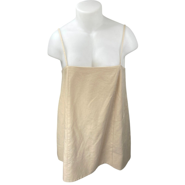 NEW Anthropologie Mare Mare Beige Linen Sleeveless Cami A Line Mini Dress Sz XL