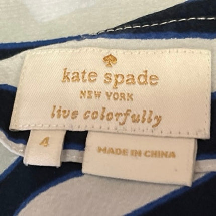 Kate Spade Black White Silk Striped Boat Neck Short Sleeve T Shirt Tee Top 4