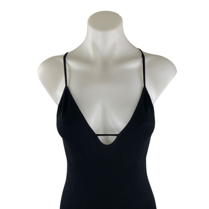Free People Intimately Move Along Black Sleeveless One Piece Bodysuit Top Sz M/L