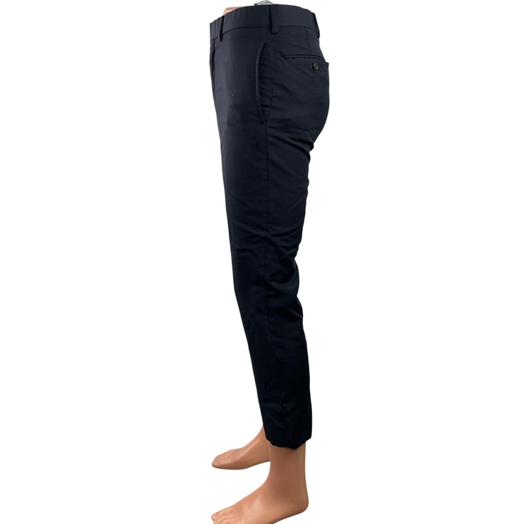 Brooks Brothers Men's Black Mid Rise Slim Straight Cropped Trousers Pants 32x30