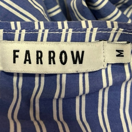 Farrow Women's Blue White Striped Sleeveless Cami Camisole Crop Tank Top Size M
