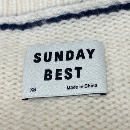 Aritzia Sunday Best Cream V-Neck Button Long Sleeve Knit Cardigan Sweater Top XS