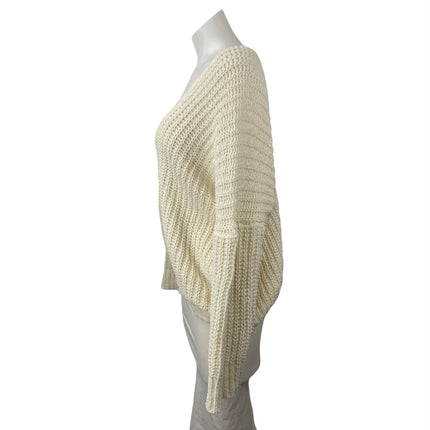 Superdown  Women's Cream White Chunky Knit Batwing Long Sleeve Sweater Top Sz S
