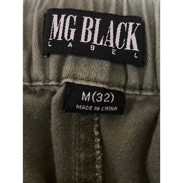MG Black Men's Olive Green High Waisted Tapered Trousers Joggers Pants Size 32