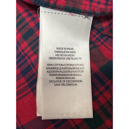 Ralph Lauren Men's Red Plaid Flannel Long Sleeve Button Up Shirt Top Size XL
