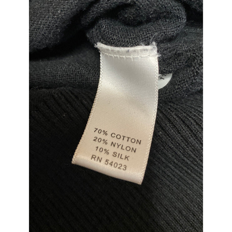 Banana Republic Men Black Silk Snap Long Sleeve Knit Pullover Sweater Top Size L