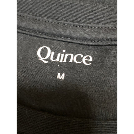 Quince Women's Black Short Sleeve Basic Casual Crew Neck T Shirt Tee Top Size M