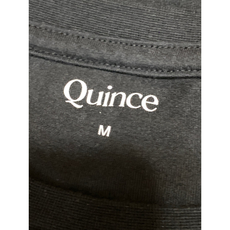 Quince Women's Black Short Sleeve Basic Casual Crew Neck T Shirt Tee Top Size M