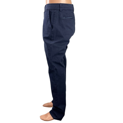 August 1810th C Men's Navy Blue Mid Rise Straight Leg Trousers Pants Size 34