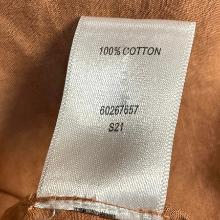 Witchery Brown Long Sleeve Pintucked Button Up Babydoll Blouse Top Size 16
