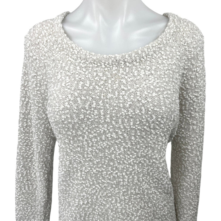 Lilla P Women's Gray Long Sleeve Scoop Neck Sherpa Pullover Sweater Top Size L