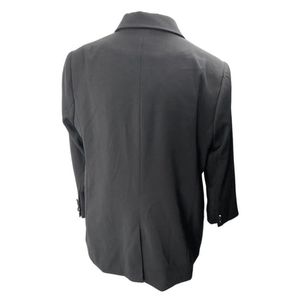 LBT Little Black Tux Black Collared Long Sleeve Button Blazer Coat Jacket Sz 20